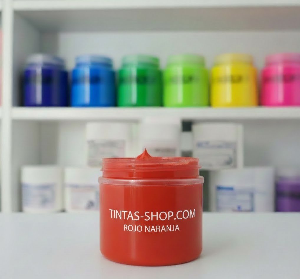 Tinta plastisol rojo naranja