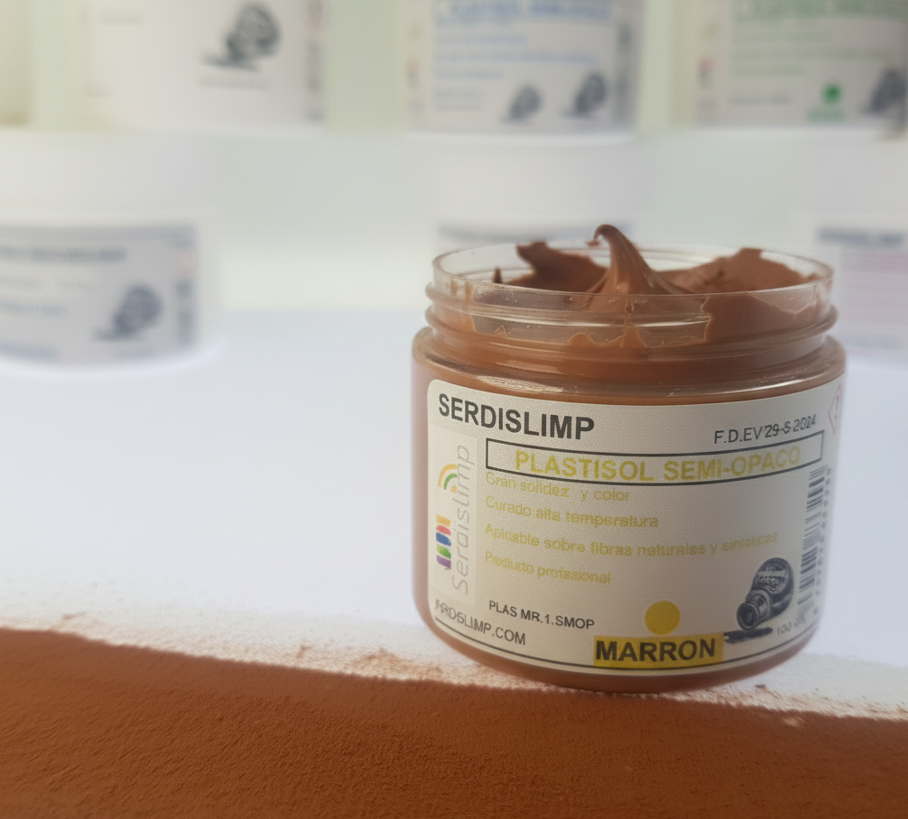 Tinta plastisol marrón semi opaco