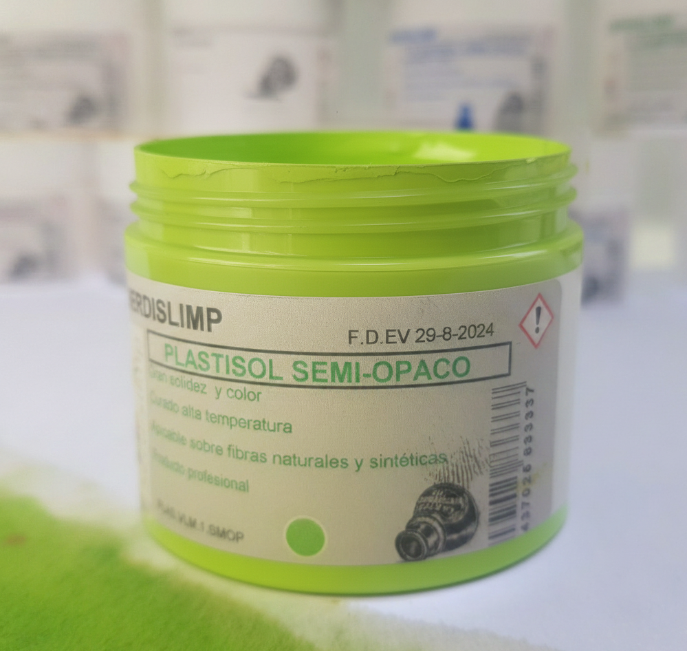 Tinta plastisol verde lima semi opaco
