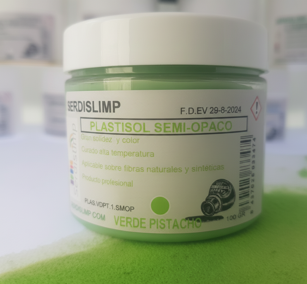 Tinta plastisol verde pistacho semi opaco