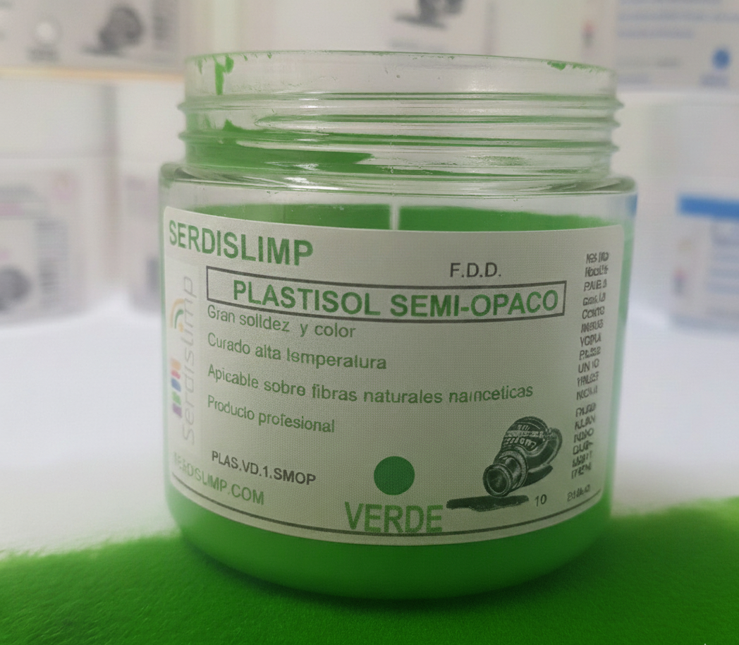 Tinta plastisol verde semi opaco