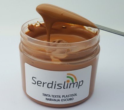 Tinta plastisol naranja oscuro