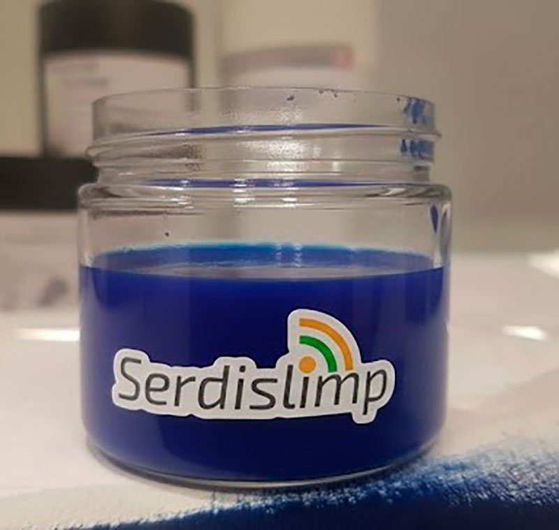 Tinta textil azul