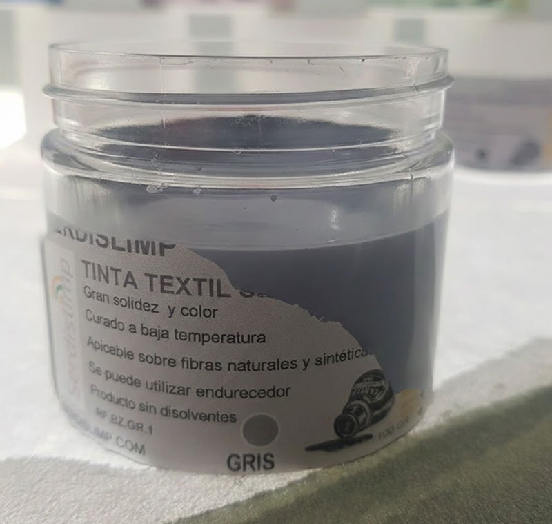 Tinta textil gris