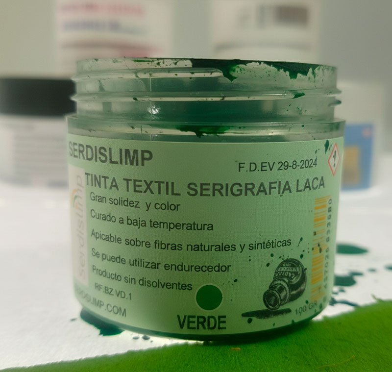 Tinta textil verde