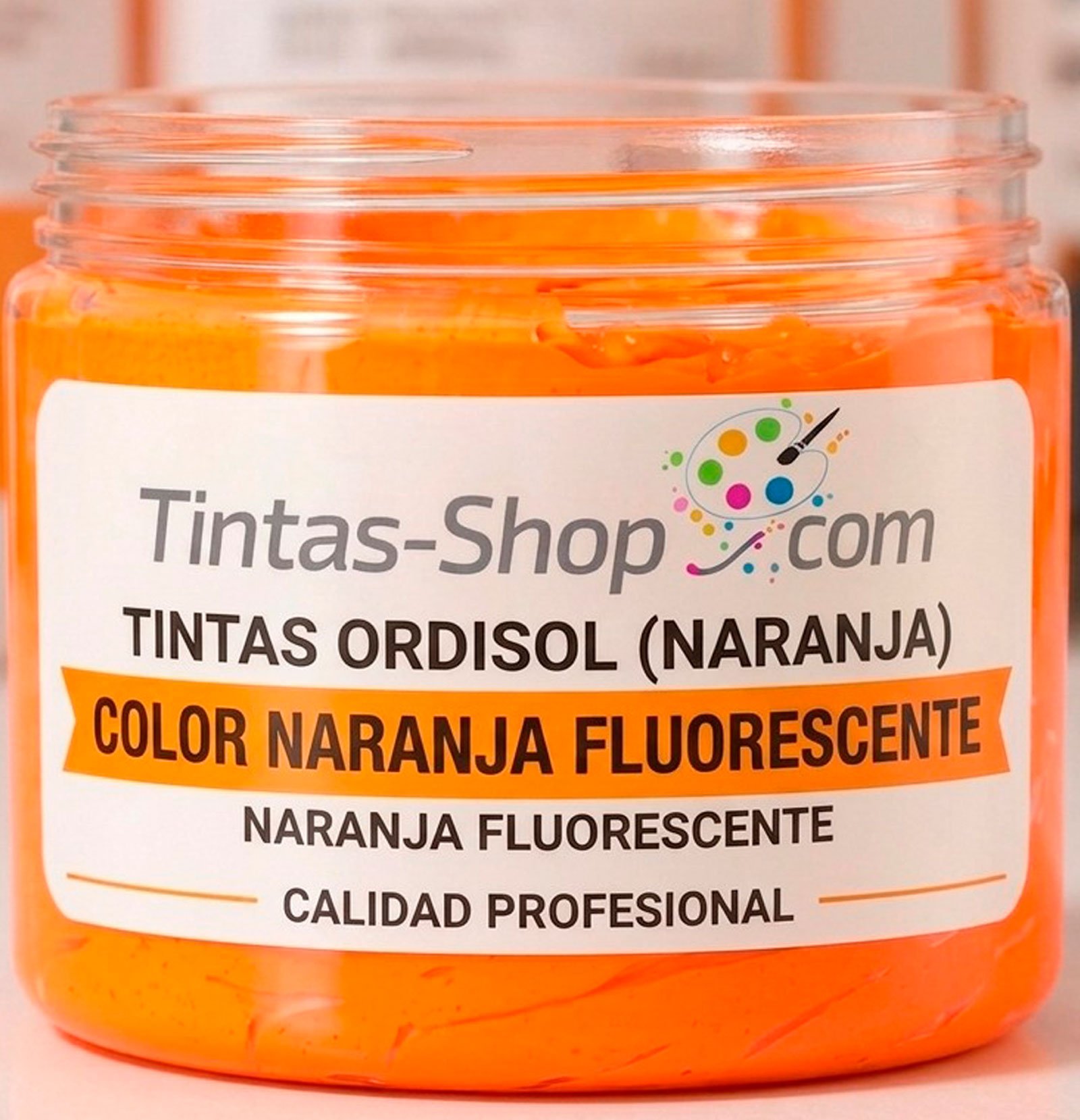 Tinta fluorescente naranja