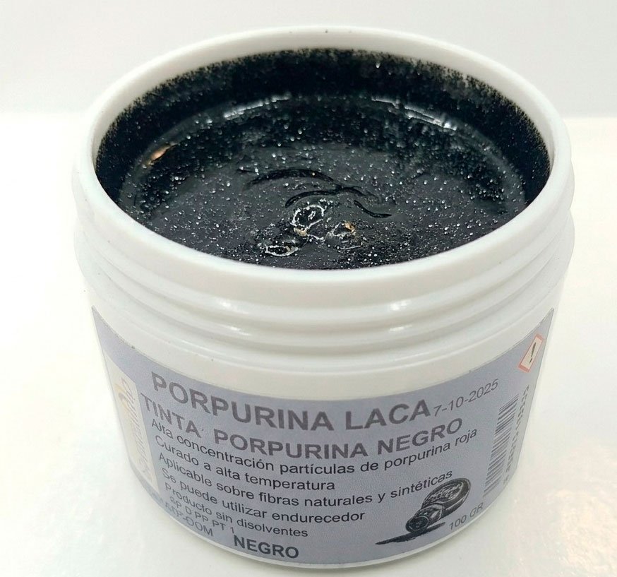 Tinta purpurina negro
